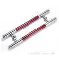 Red stainless steel door hawakan para sa pintuan ng salamin